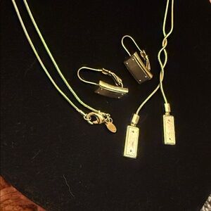 Vintage Monet Gold Tone 26” Necklace and Earring Set